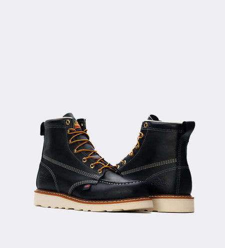 Thorogood American Heritage 6" 814-6201 Black Moc Toe Work Boots for Men