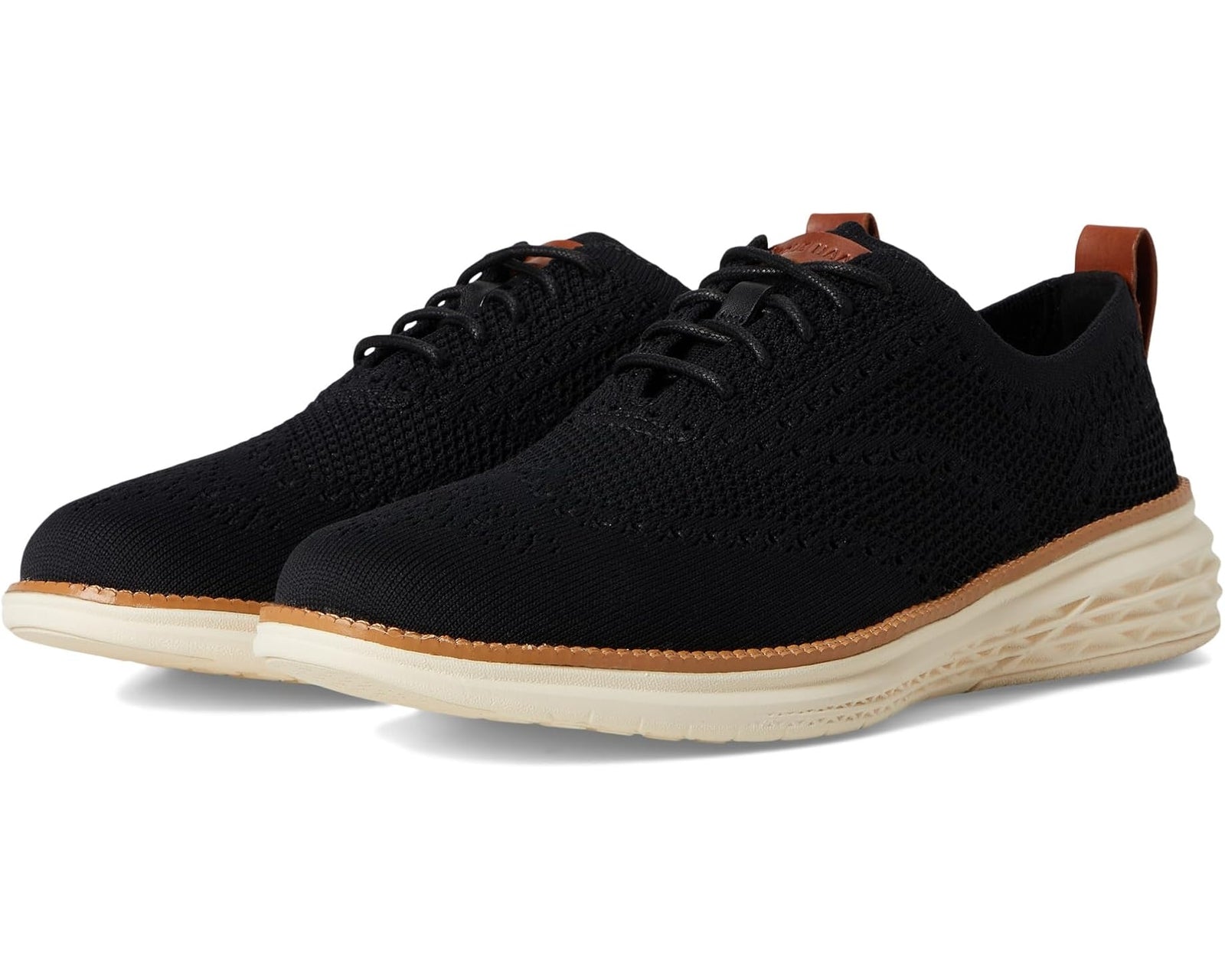 Cole Haan Grand Hurrion Stitchlite Wingtip Oxfords C40692 Black British Tan