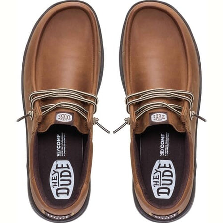 Hey Dude Men's Paul Leather Casual Shoes 45157-2LU Robe Brown