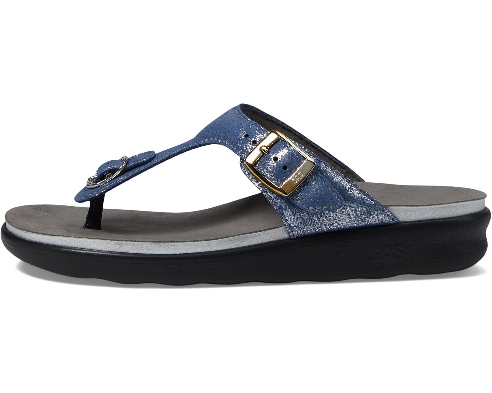 SAS Women's Sanibel Comfort Thong Sandal Silver/Blue