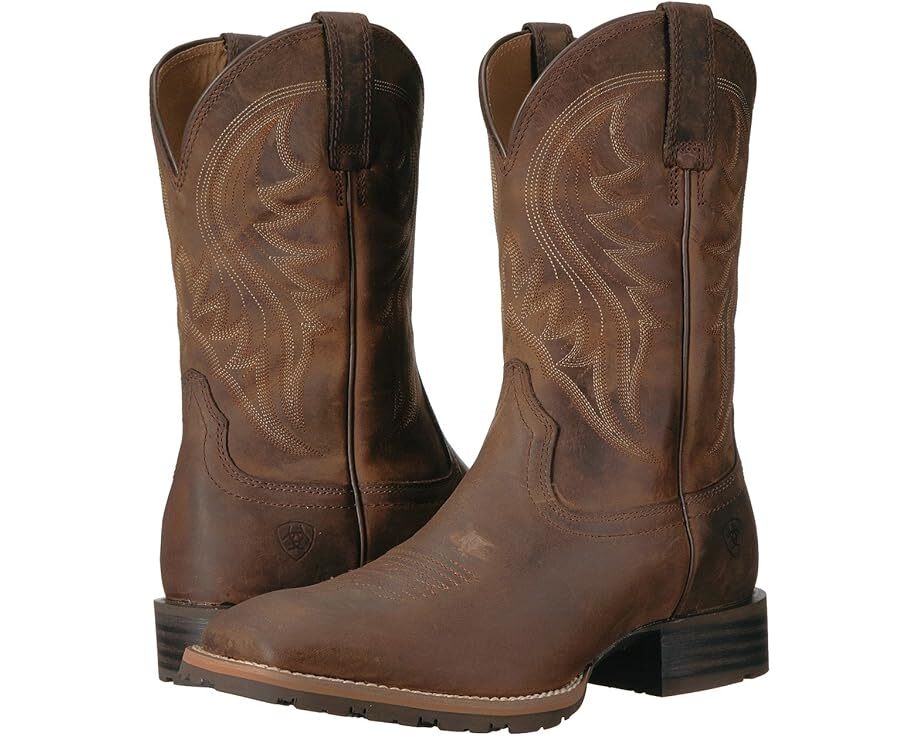 Ariat Men's Hybrid Rancher Distressed Brown Square Toe Boots 10023175 Brand New
