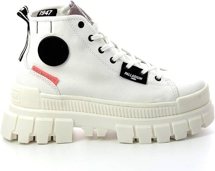 Palladium Womens Revolt Hi TX 97242-127 Star White/Marshmallow Platform Boots - AllSportsWearUSA