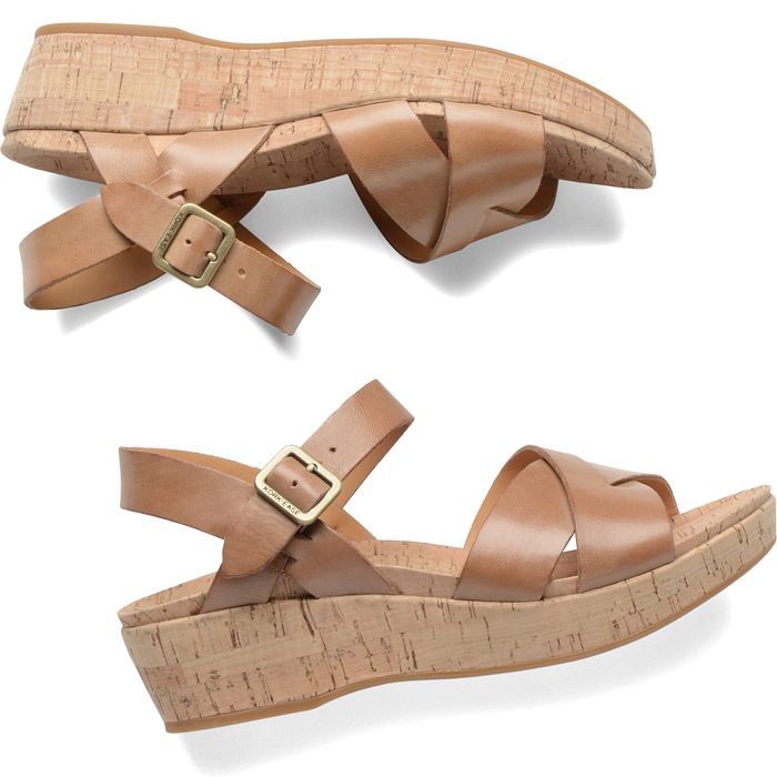 Kork-Ease Women's 'Myrna 2.0' K38106  Cork Wedge Sandal  Golden Sand (Brown)