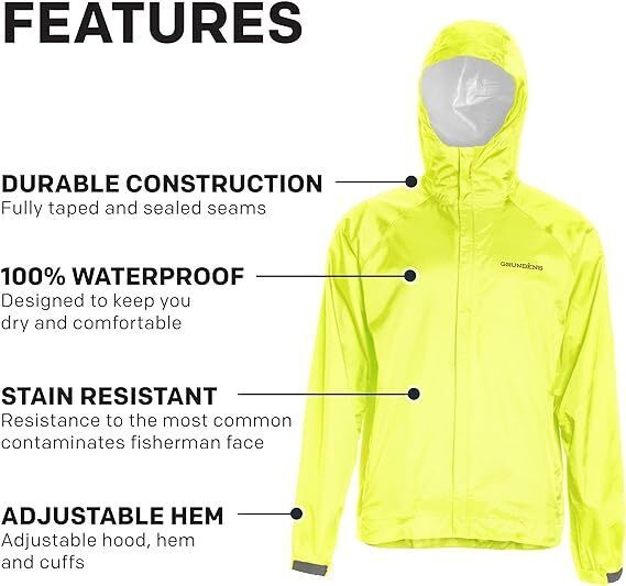 Grundens Men’s Weather Watch 10361-730 Hi Vis Yellow Sport Fishing Jacket New - AllSportsWearUSA