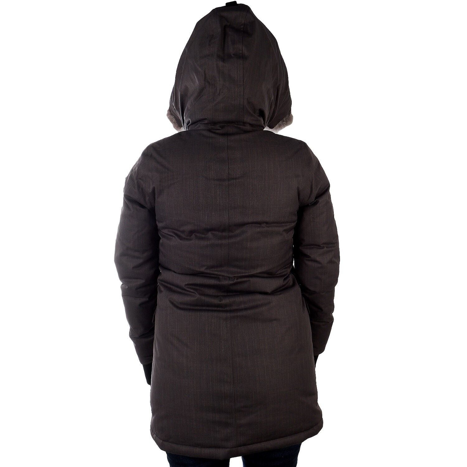 Nobis Carla Crosshatch Womens Parka Jacket Coat Steel Grey - AllSportsWearUSA