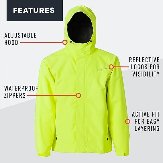Grundens Mens Full Share 10329730 Hi Vis Yellow Jacket Brand New - AllSportsWearUSA