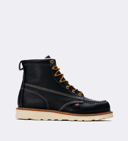 Thorogood American Heritage 6" 814-6201 Black Moc Toe Work Boots for Men