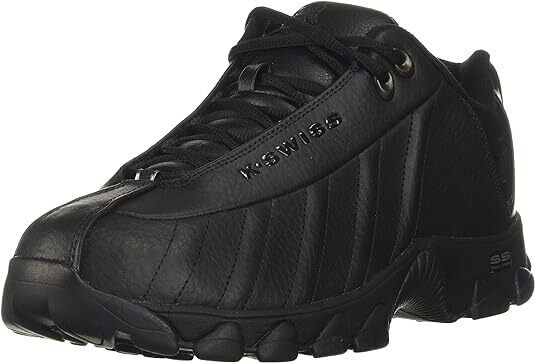 KSwiss Mens ST329 CMF Black Size 85 Extra Wide Leather Training Shoe Brand New - AllSportsWearUSA