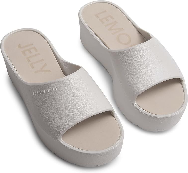 Lemon Jelly Womens Platform Sandals Pearl Metal Super Lightweight SlipOn - AllSportsWearUSA