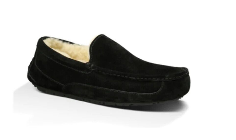 UGG Men's Ascot Slipper - Black 1101110-BLK size 8 Brand New - AllSportsWearUSA