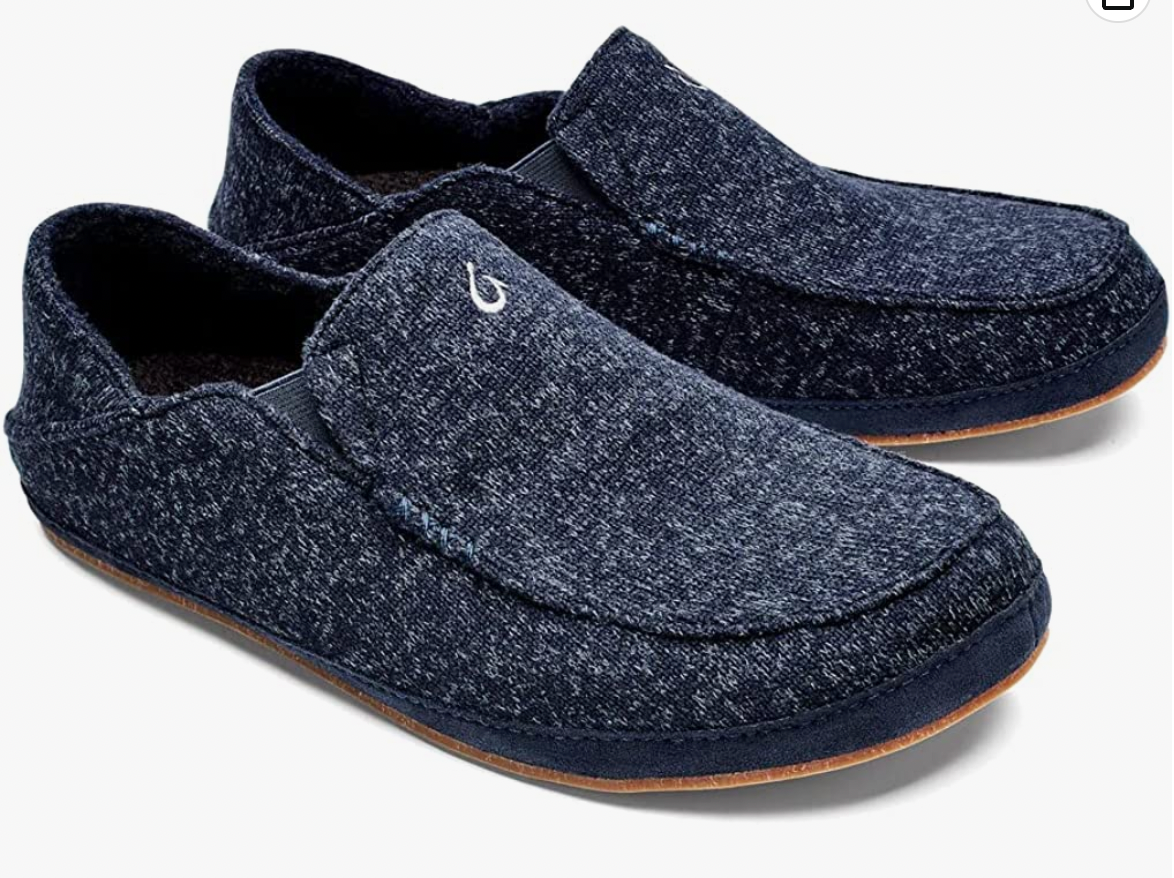 OLUKAI Moloa Hulu Men's Wool-Blend Trench Blue Slippers - AllSportsWearUSA