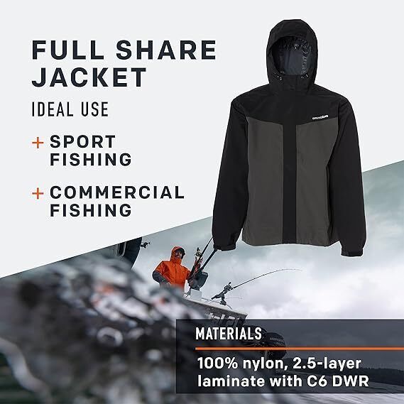 Grundens Full Share Jacket Grey/Black 10329-015 BRAND NEW - AllSportsWearUSA