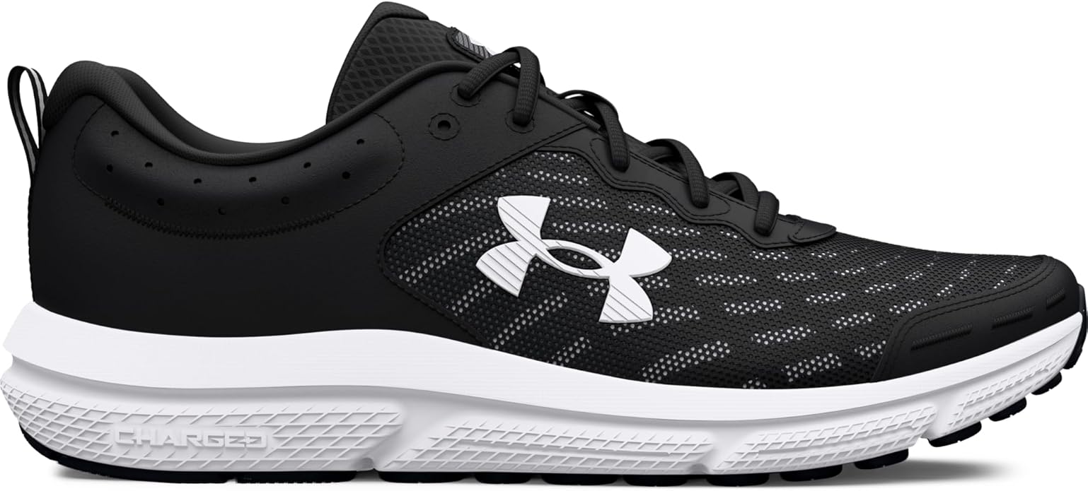 Under Armour Charged Assert 10 Men's Running Shoes Black Black White 3026175 001 - AllSportsWearUSA